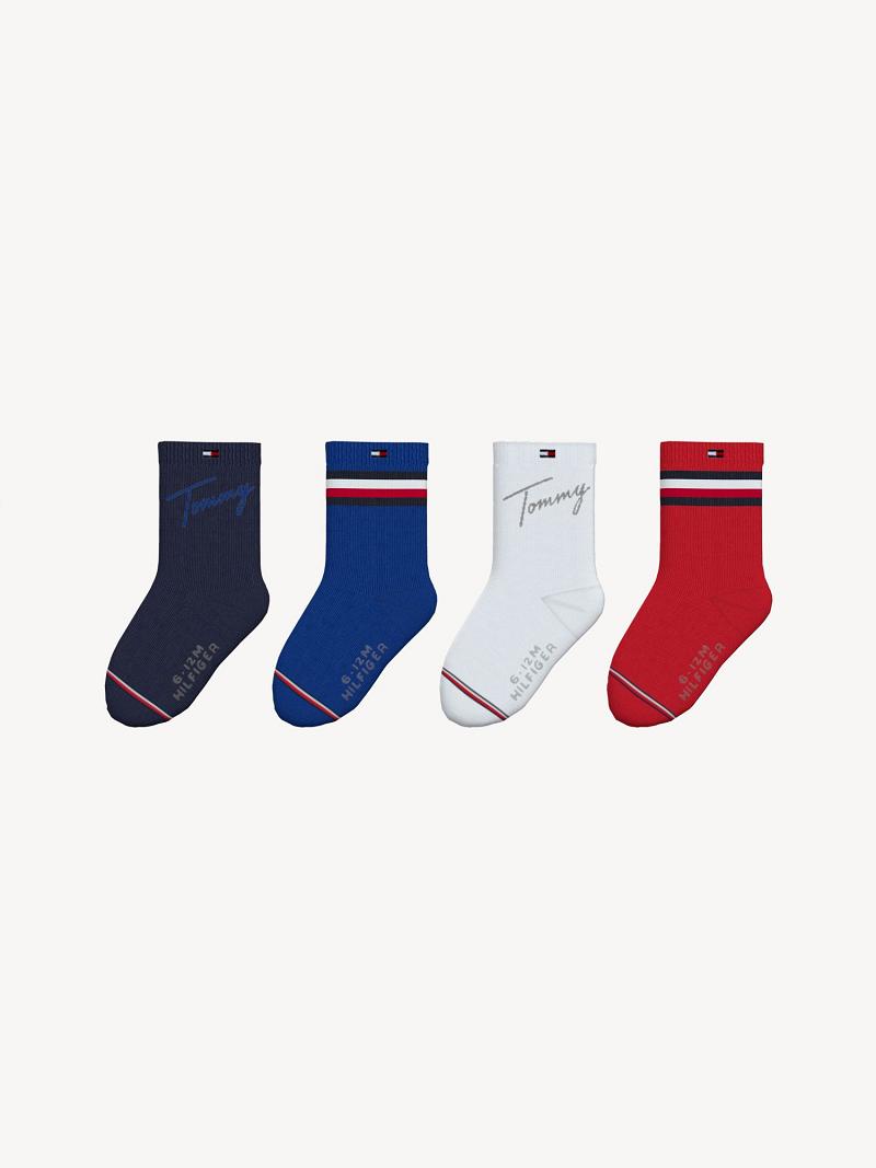 Fiú Tommy Hilfiger Babies\' 4PK Zokni Sötétkék | HU 2368QMA